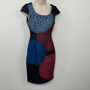 Plenty Tracy Reese floral sheath dress bodycon black Xs